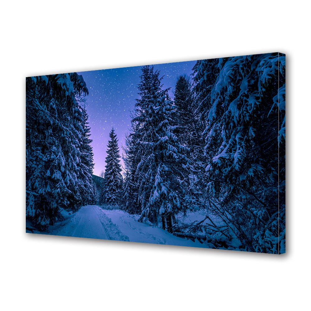 Tablou Canvas Premium ArtDeco, Seara senina de iarna, Panza pe cadru de lemn, Decoratiuni Moderne pentru Casa, 70 x 100 cm