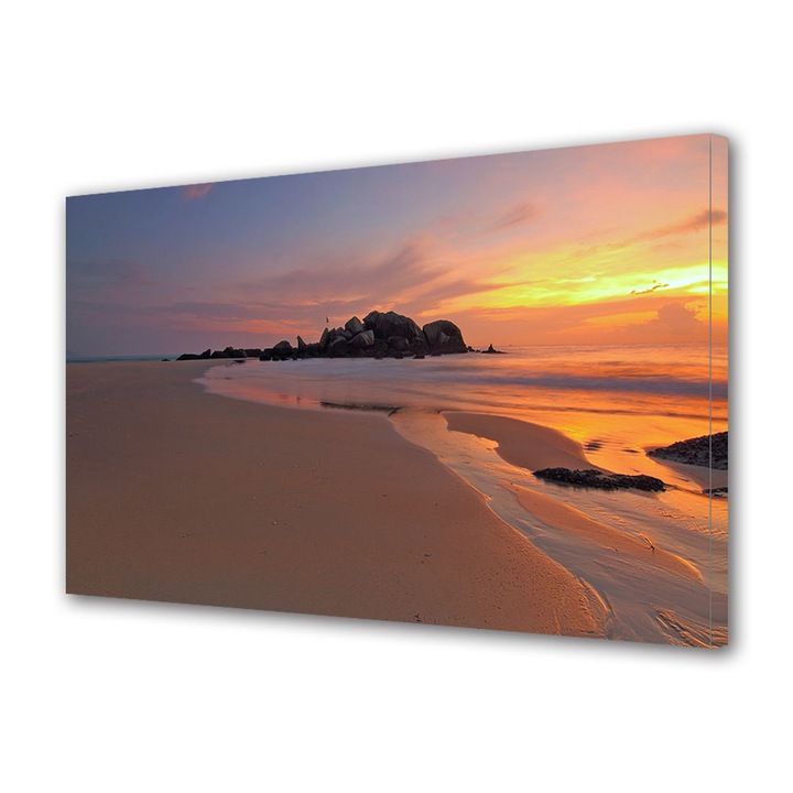 Tablou Canvas Premium ArtDeco, Mare de foc, Panza pe cadru de lemn, Decoratiuni Moderne pentru Casa, 50 x 70 cm