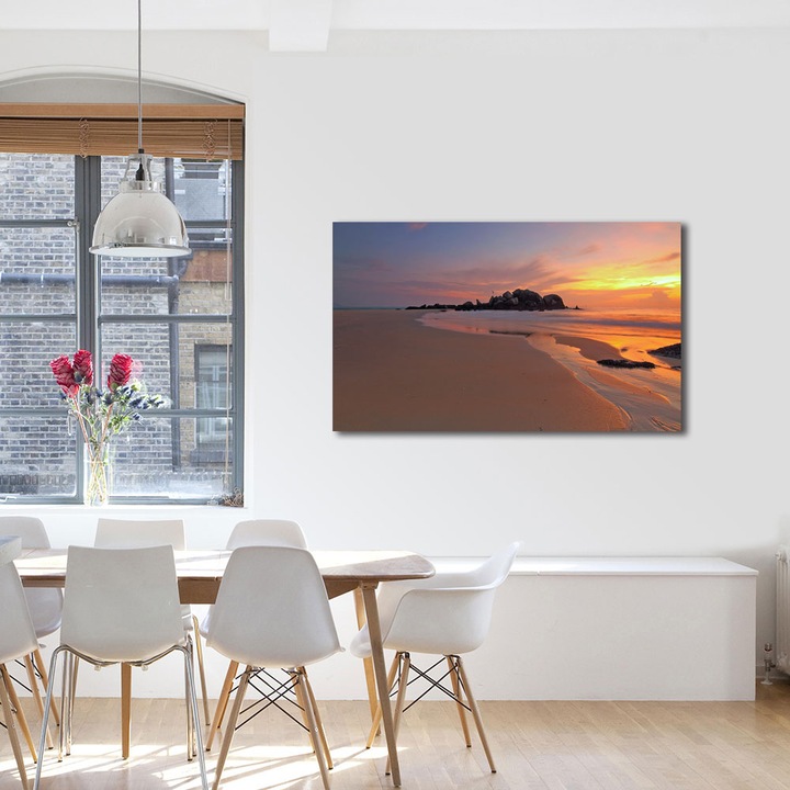Tablou Canvas Premium ArtDeco, Mare de foc, Panza pe cadru de lemn, Decoratiuni Moderne pentru Casa, 50 x 70 cm
