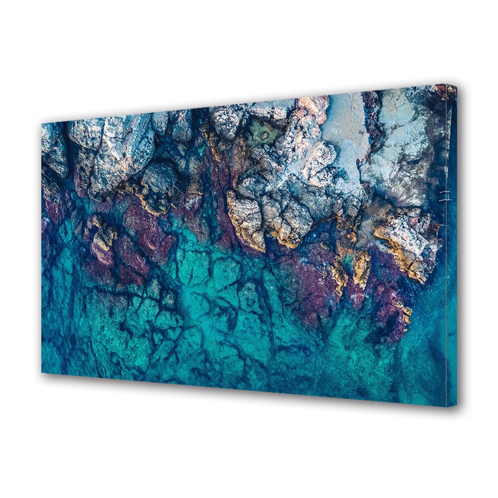 Tablou Canvas Premium ArtDeco, Stanci multicolore, Panza pe cadru de lemn, Decoratiuni Moderne pentru Casa, 80 x 120 cm