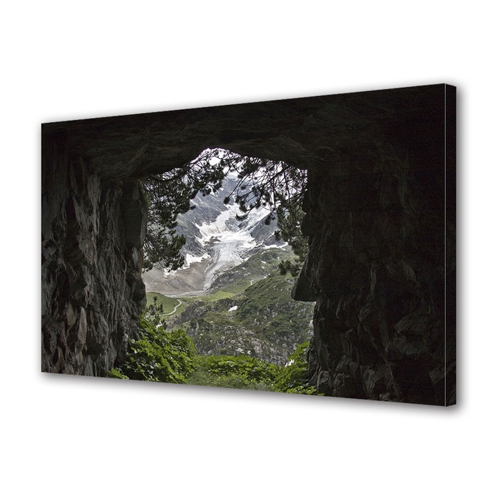 Tablou Canvas Premium ArtDeco, Tunel catre munte, Panza pe cadru de lemn, Decoratiuni Moderne pentru Casa, 70 x 100 cm