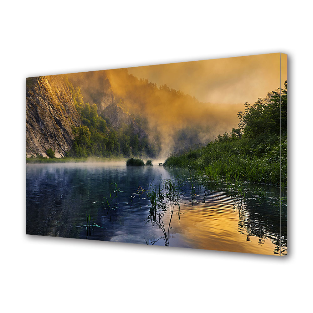 Tablou Canvas Premium ArtDeco, Ceata pe lac, Panza pe cadru de lemn, Decoratiuni Moderne pentru Casa, 70 x 100 cm