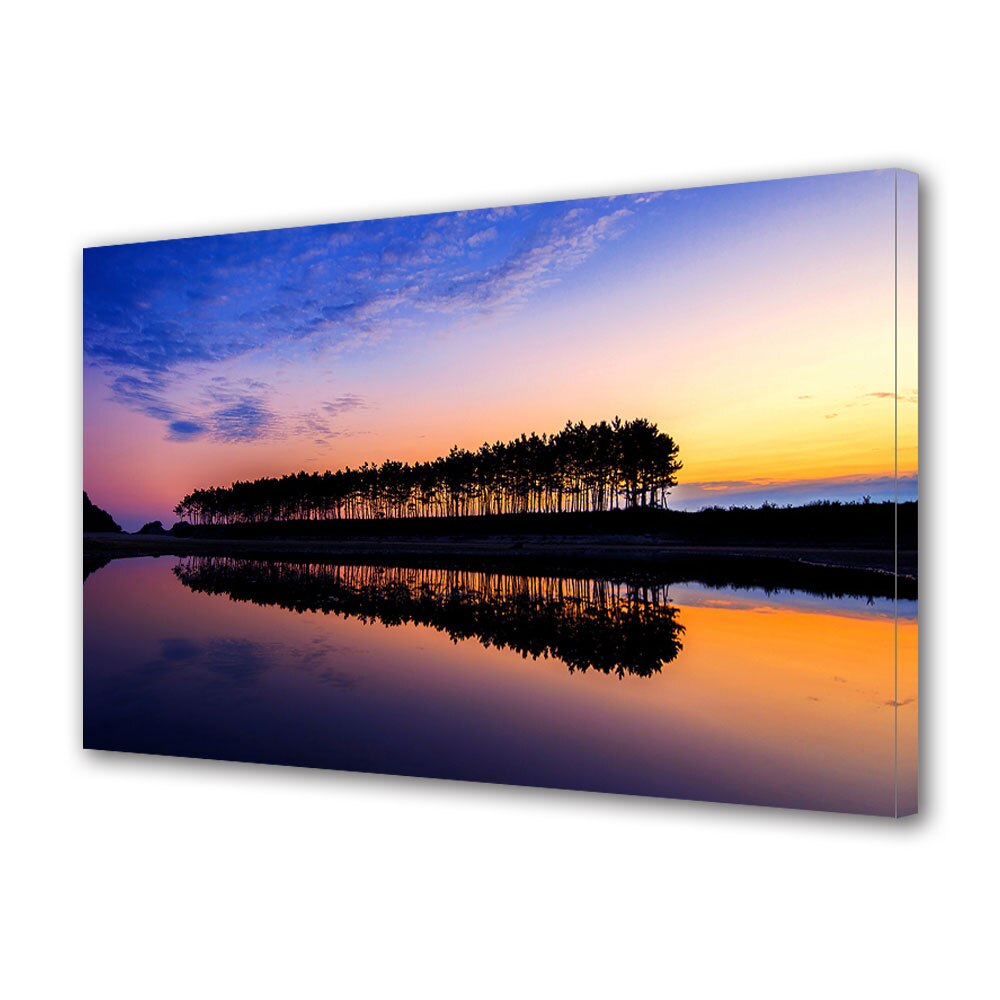 Tablou Canvas Premium ArtDeco, Insiruire de copaci oglinditi, Panza pe cadru de lemn, Decoratiuni Moderne pentru Casa, 80 x 120 cm