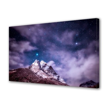 Tablou Canvas Premium ArtDeco, Stele si nori violet, Panza pe cadru de lemn, Decoratiuni Moderne pentru Casa, 30 x 45 cm Tablou Canvas Premium ArtDeco, Stele si nori violet, Panza pe cadru de lemn, Decoratiuni Moderne pentru Casa, 30 x 45 cm