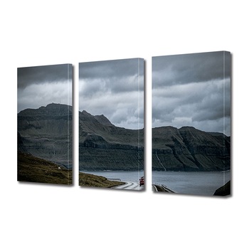 Set Tablouri Multicanvas ArtDeco, Drum langa ocean inainte de furtuna, Panza pe cadru de lemn, Decoratiuni Moderne pentru Casa, 3 piese, 3 x 30 x 45 cm Set Tablouri Multicanvas ArtDeco, Drum langa ocean inainte de furtuna, Panza pe cadru de lemn, Decoratiuni Moderne pentru Casa, 3 piese, 3 x 30 x 45 cm