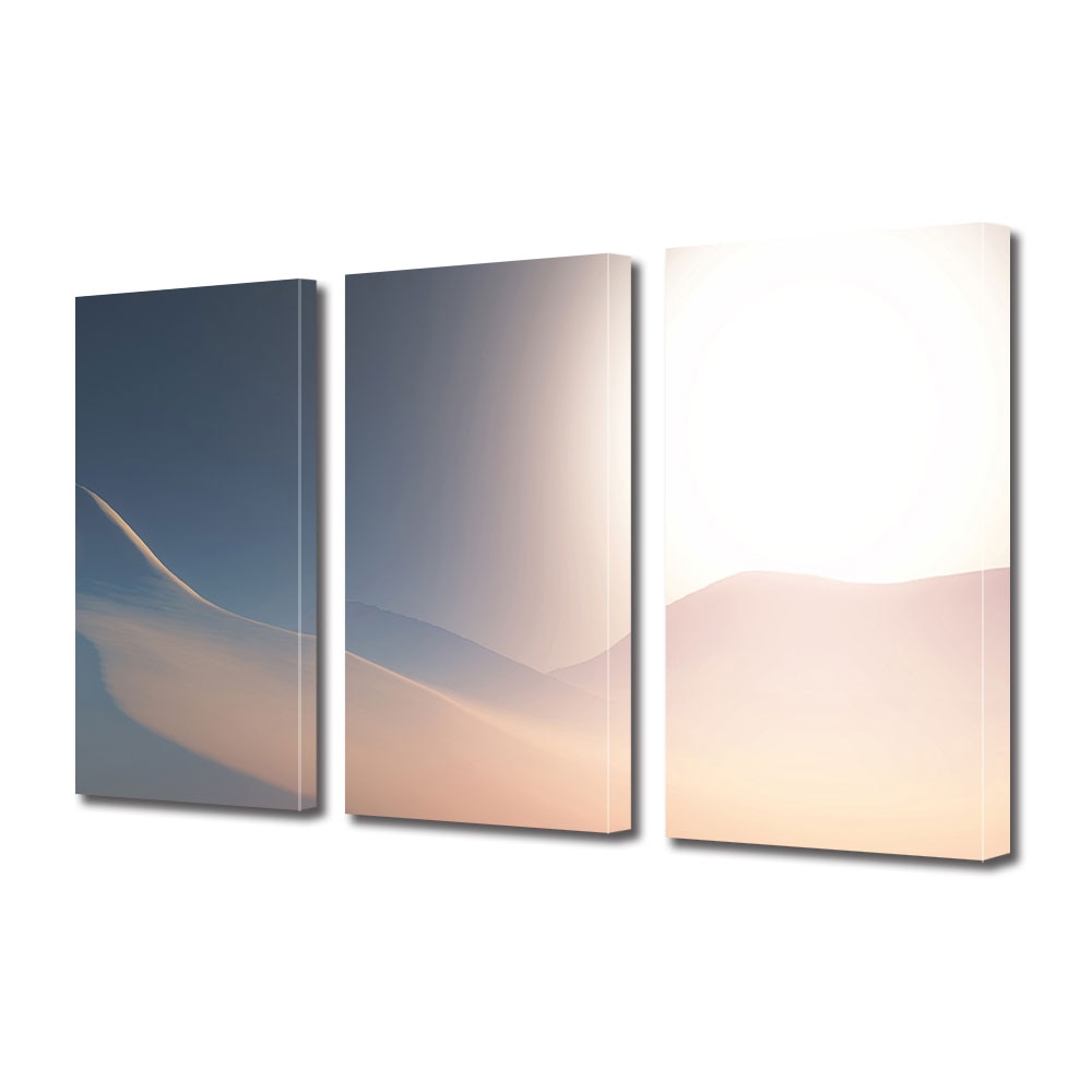 Set Tablouri Multicanvas 3 piese ArtDeco, Apus in desert, Panza pe cadru de lemn, Decoratiuni Moderne pentru Casa, 3 x 70 x 100 cm