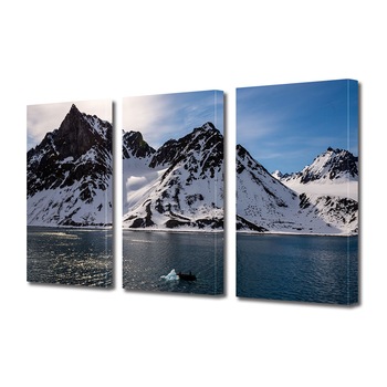 Set Tablouri Multicanvas 3 piese ArtDeco, Taramul zapezilor de la malul oceanului, Panza pe cadru de lemn, Decoratiuni Moderne pentru Casa, 3 x 20 x 30 cm Set Tablouri Multicanvas 3 piese ArtDeco, Taramul zapezilor de la malul oceanului, Panza pe cadru de lemn, Decoratiuni Moderne pentru Casa, 3 x 20 x 30 cm