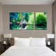Set Tablouri Multicanvas 3 piese ArtDeco, Excursie in jungla tropicala, Panza pe cadru de lemn, Decoratiuni Moderne pentru Casa, 3 x 40 x 60 cm