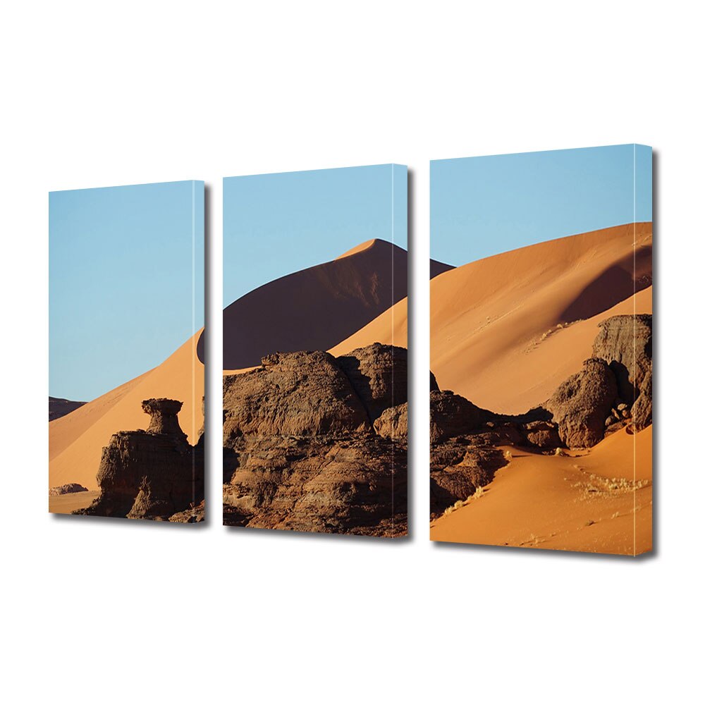 Set Tablouri Multicanvas 3 piese ArtDeco, Dune in desert, Panza pe cadru de lemn, Decoratiuni Moderne pentru Casa, 3 x 70 x 100 cm