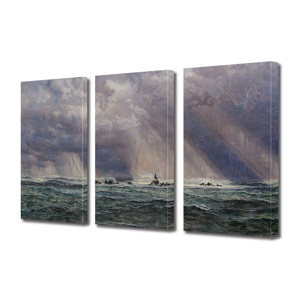 Set Tablouri Multicanvas 3 piese ArtDeco, Mare tulbure pictata, Panza pe cadru de lemn, Decoratiuni Moderne pentru Casa, 3 x 40 x 60 cm