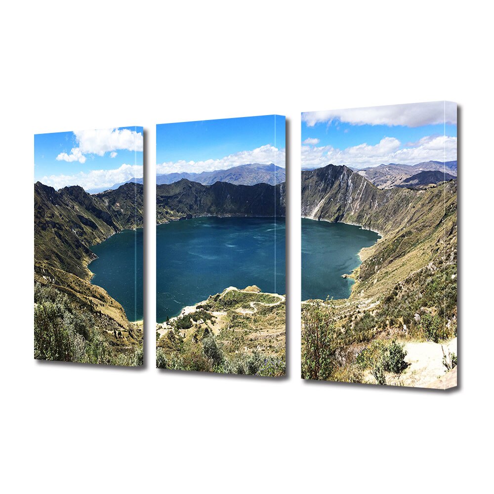 Set Tablouri Multicanvas 3 piese ArtDeco, Gura de Rai, Panza pe cadru de lemn, Decoratiuni Moderne pentru Casa, 3 x 20 x 30 cm