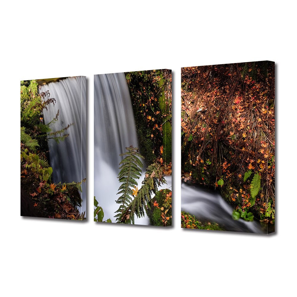 Set Tablouri Multicanvas 3 piese ArtDeco, Cascada fantomatica, Panza pe cadru de lemn, Decoratiuni Moderne pentru Casa, 3 x 70 x 100 cm