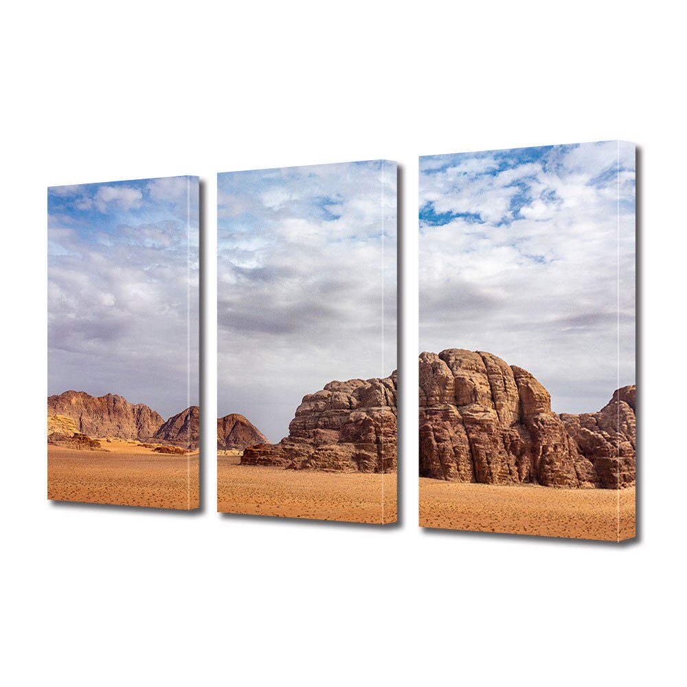Set Tablouri Multicanvas 3 piese ArtDeco, Stanci in desert, Panza pe cadru de lemn, Decoratiuni Moderne pentru Casa, 3 x 50 x 70 cm