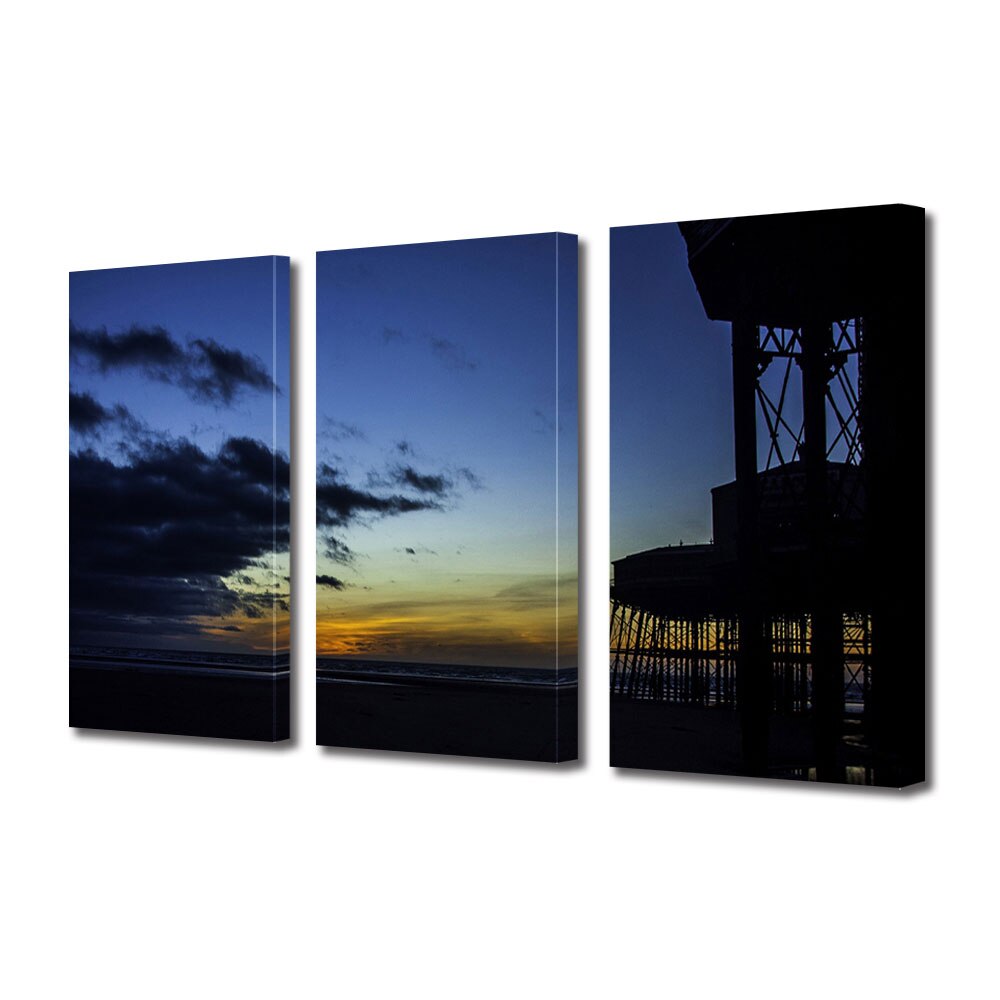 Set Tablouri Multicanvas 3 piese ArtDeco, Cer luminos in zare, Panza pe cadru de lemn, Decoratiuni Moderne pentru Casa, 3 x 50 x 70 cm