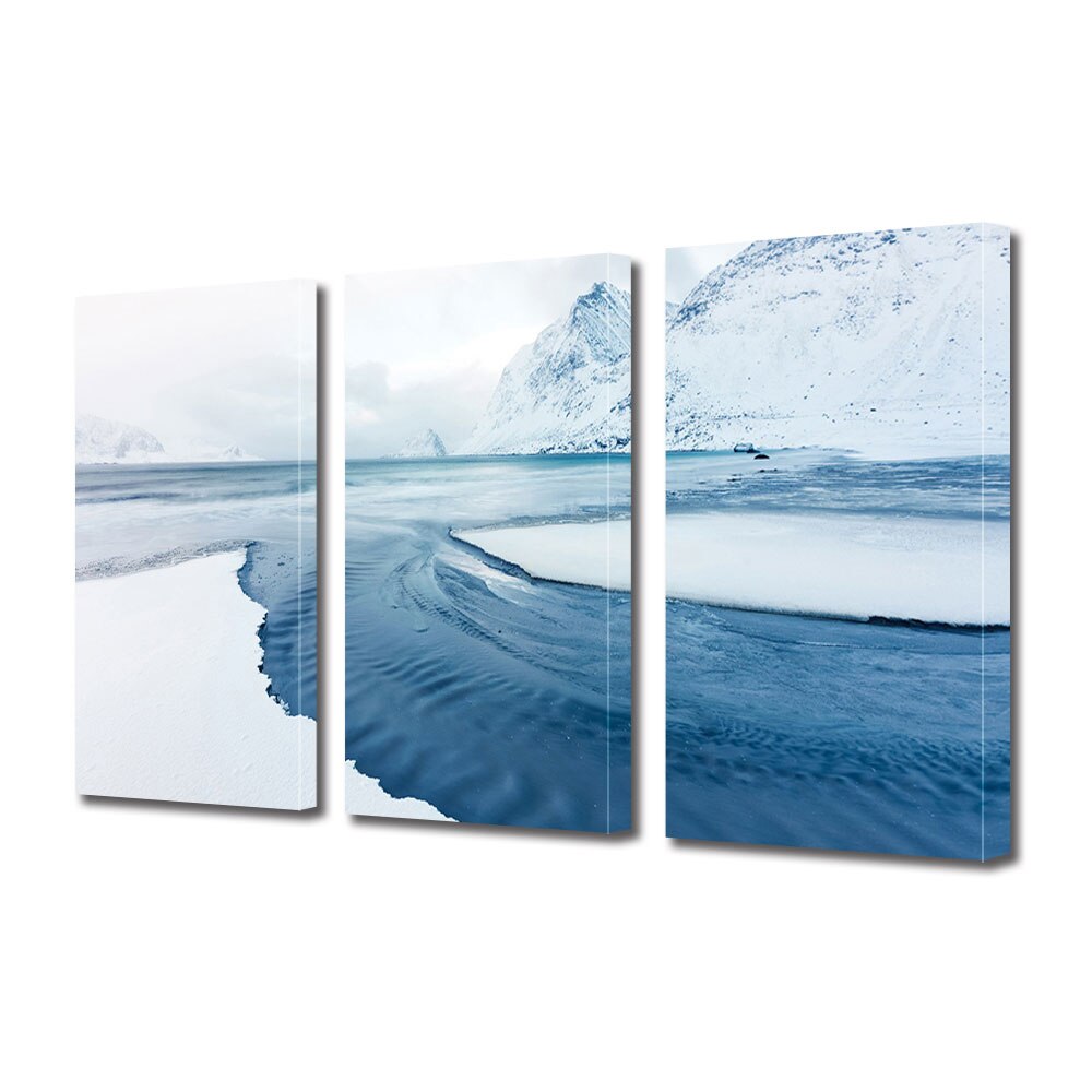 Set Tablouri Multicanvas 3 piese ArtDeco, Frumusete de iarna, Panza pe cadru de lemn, Decoratiuni Moderne pentru Casa, 3 x 50 x 70 cm