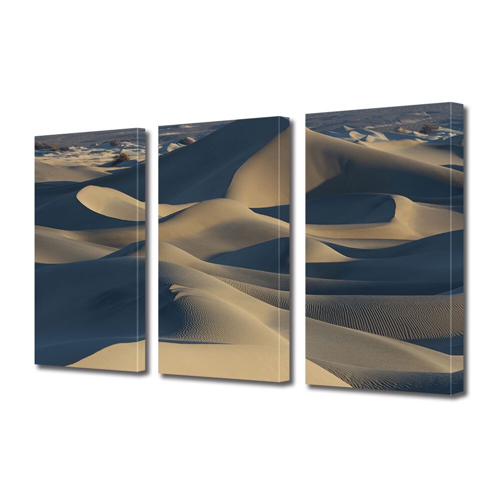 Set Tablouri Multicanvas 3 piese ArtDeco, Dune de nisip in lumina soarelui, Panza pe cadru de lemn, Decoratiuni Moderne pentru Casa, 3 x 70 x 100 cm