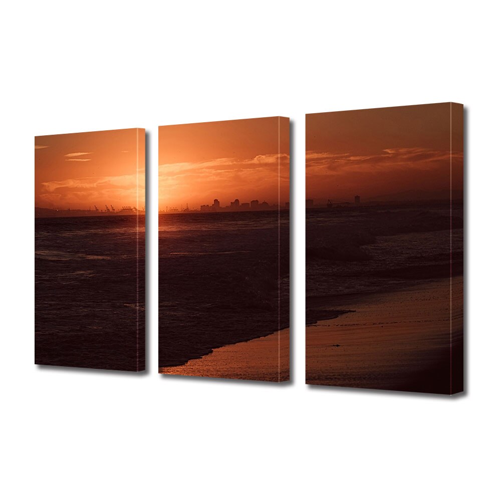 Set Tablouri Multicanvas 3 piese ArtDeco, Rasarit, Panza pe cadru de lemn, Decoratiuni Moderne pentru Casa, 3 x 70 x 100 cm