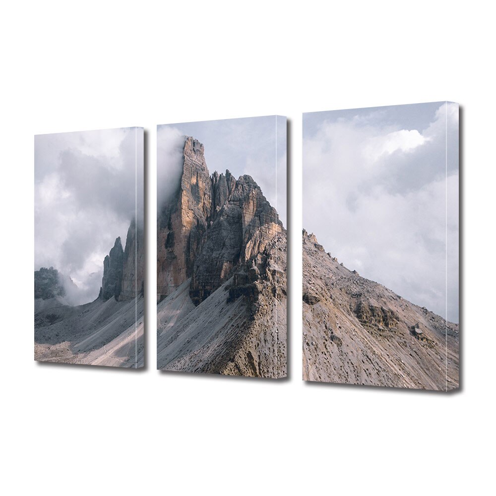 Set Tablouri Multicanvas 3 piese ArtDeco, Atingand norii, Panza pe cadru de lemn, Decoratiuni Moderne pentru Casa, 3 x 50 x 70 cm