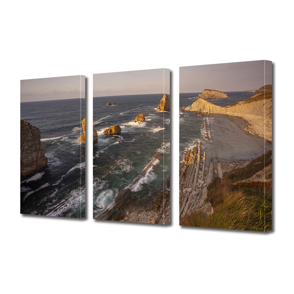 Set Tablouri Multicanvas 3 piese ArtDeco, Briza marii, Panza pe cadru de lemn, Decoratiuni Moderne pentru Casa, 3 x 20 x 30 cm