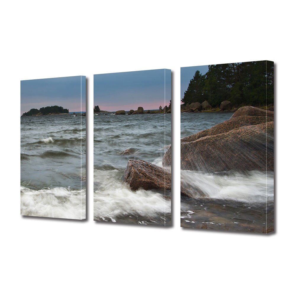 Set Tablouri Multicanvas 3 piese ArtDeco, Ape rapide, Panza pe cadru de lemn, Decoratiuni Moderne pentru Casa, 3 x 70 x 100 cm