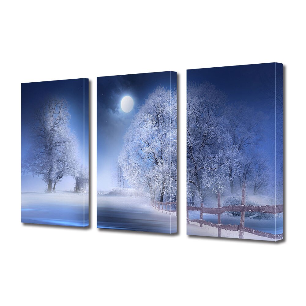 Set Tablouri Multicanvas 3 piese ArtDeco, Poveste de iarna, Panza pe cadru de lemn, Decoratiuni Moderne pentru Casa, 3 x 50 x 70 cm