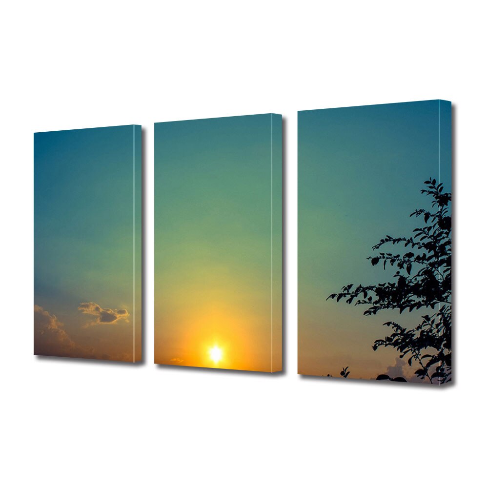 Set Tablouri Multicanvas 3 piese ArtDeco, Soarele de dimineata, Panza pe cadru de lemn, Decoratiuni Moderne pentru Casa, 3 x 50 x 70 cm