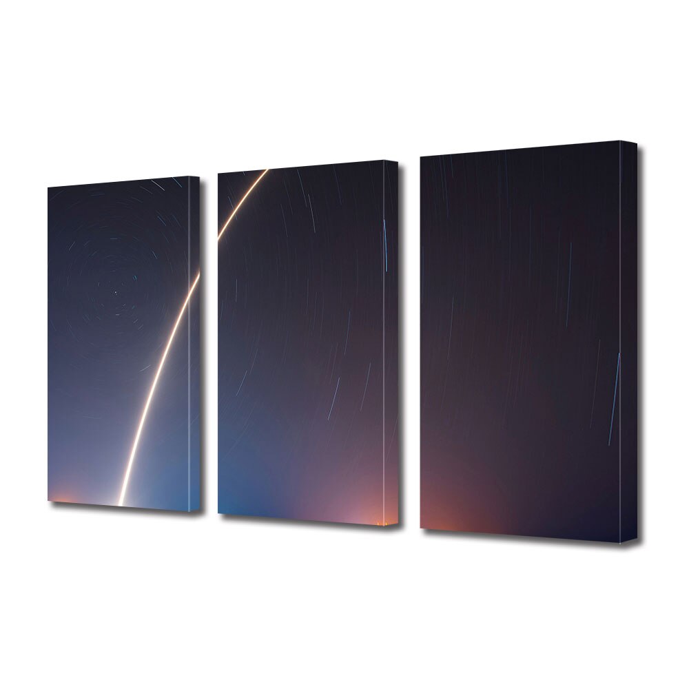 Set Tablouri Multicanvas 3 piese ArtDeco, Raza de lumina, Panza pe cadru de lemn, Decoratiuni Moderne pentru Casa, 3 x 20 x 30 cm