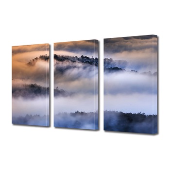 Set Tablouri Multicanvas 3 piese ArtDeco, Ceata si nori , Panza pe cadru de lemn, Decoratiuni Moderne pentru Casa, 3 x 50 x 70 cm Set Tablouri Multicanvas 3 piese ArtDeco, Ceata si nori , Panza pe cadru de lemn, Decoratiuni Moderne pentru Casa, 3 x 50 x 70 cm