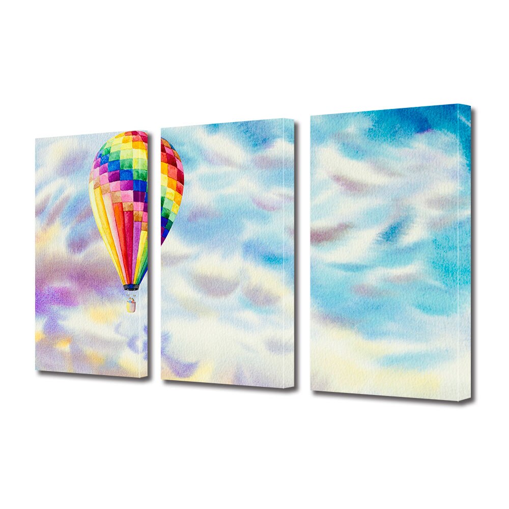 Set Tablouri Multicanvas 3 piese ArtDeco, Printre nori, Panza pe cadru de lemn, Decoratiuni Moderne pentru Casa, 3 x 70 x 100 cm