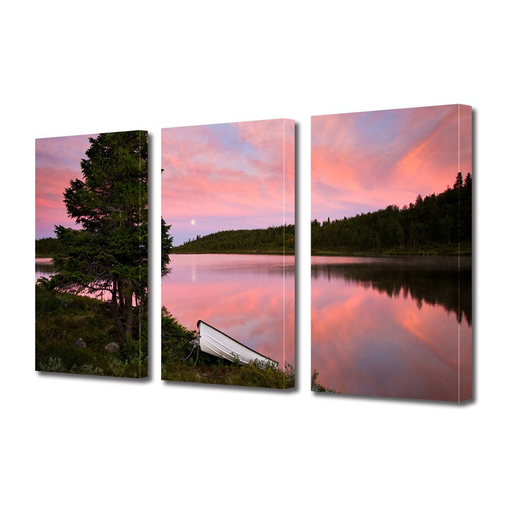 Set Tablouri Multicanvas 3 piese ArtDeco, Mal umbrit si cer luminos, Panza pe cadru de lemn, Decoratiuni Moderne pentru Casa, 3 x 70 x 100 cm