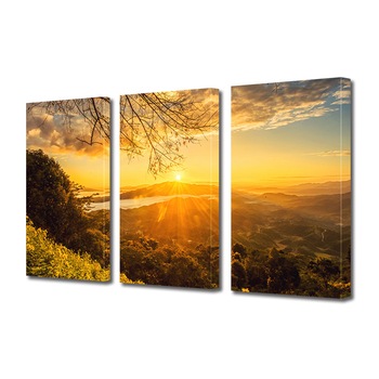 Set Tablouri Multicanvas 3 piese ArtDeco, Stralucire galbena, Panza pe cadru de lemn, Decoratiuni Moderne pentru Casa, 3 x 20 x 30 cm Set Tablouri Multicanvas 3 piese ArtDeco, Stralucire galbena, Panza pe cadru de lemn, Decoratiuni Moderne pentru Casa, 3 x 20 x 30 cm