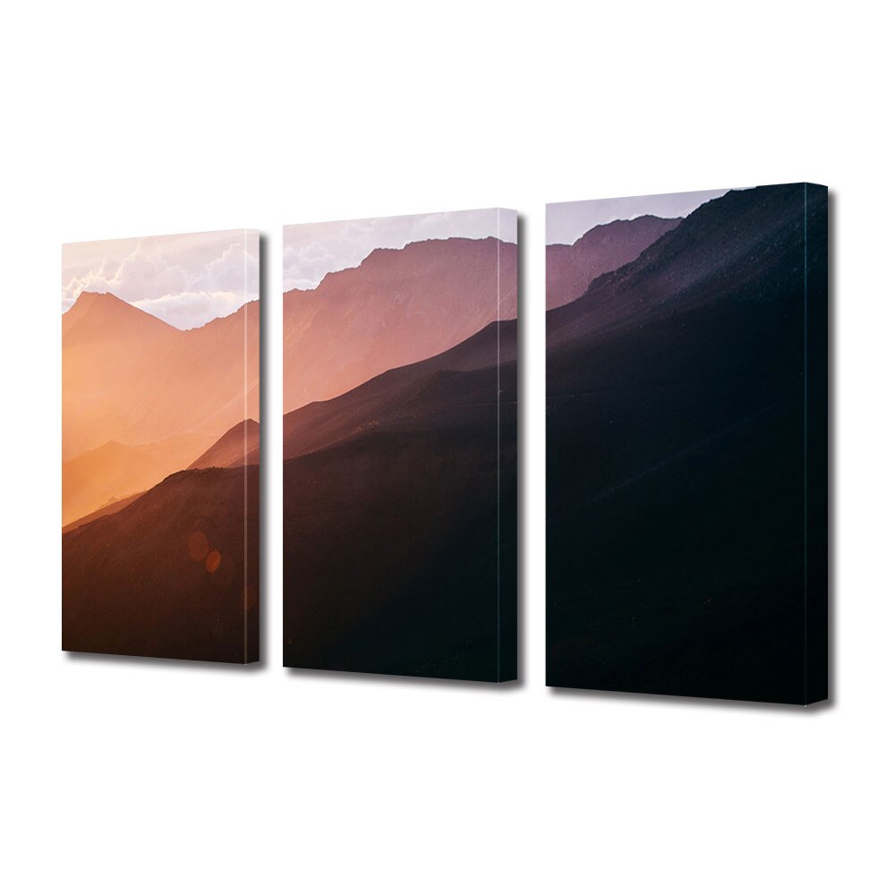 Set Tablouri Multicanvas 3 piese ArtDeco, Catre nori, Panza pe cadru de lemn, Decoratiuni Moderne pentru Casa, 3 x 50 x 70 cm