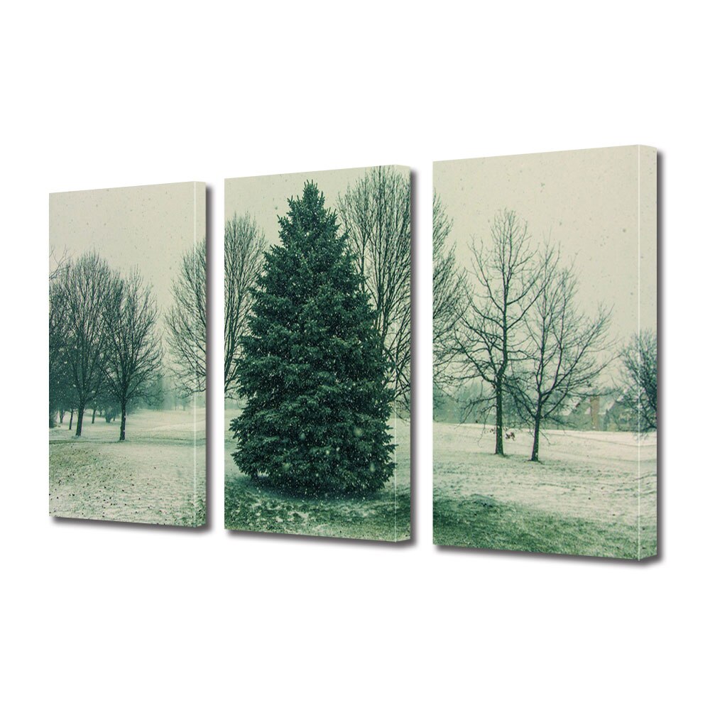 Set Tablouri Multicanvas 3 piese ArtDeco, Conifer bogat, Panza pe cadru de lemn, Decoratiuni Moderne pentru Casa, 3 x 70 x 100 cm