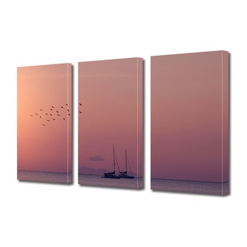Set Tablouri Multicanvas 3 piese ArtDeco, Pasarile strabat marea, Panza pe cadru de lemn, Decoratiuni Moderne pentru Casa, 3 x 20 x 30 cm Set Tablouri Multicanvas 3 piese ArtDeco, Pasarile strabat marea, Panza pe cadru de lemn, Decoratiuni Moderne pentru Casa, 3 x 20 x 30 cm