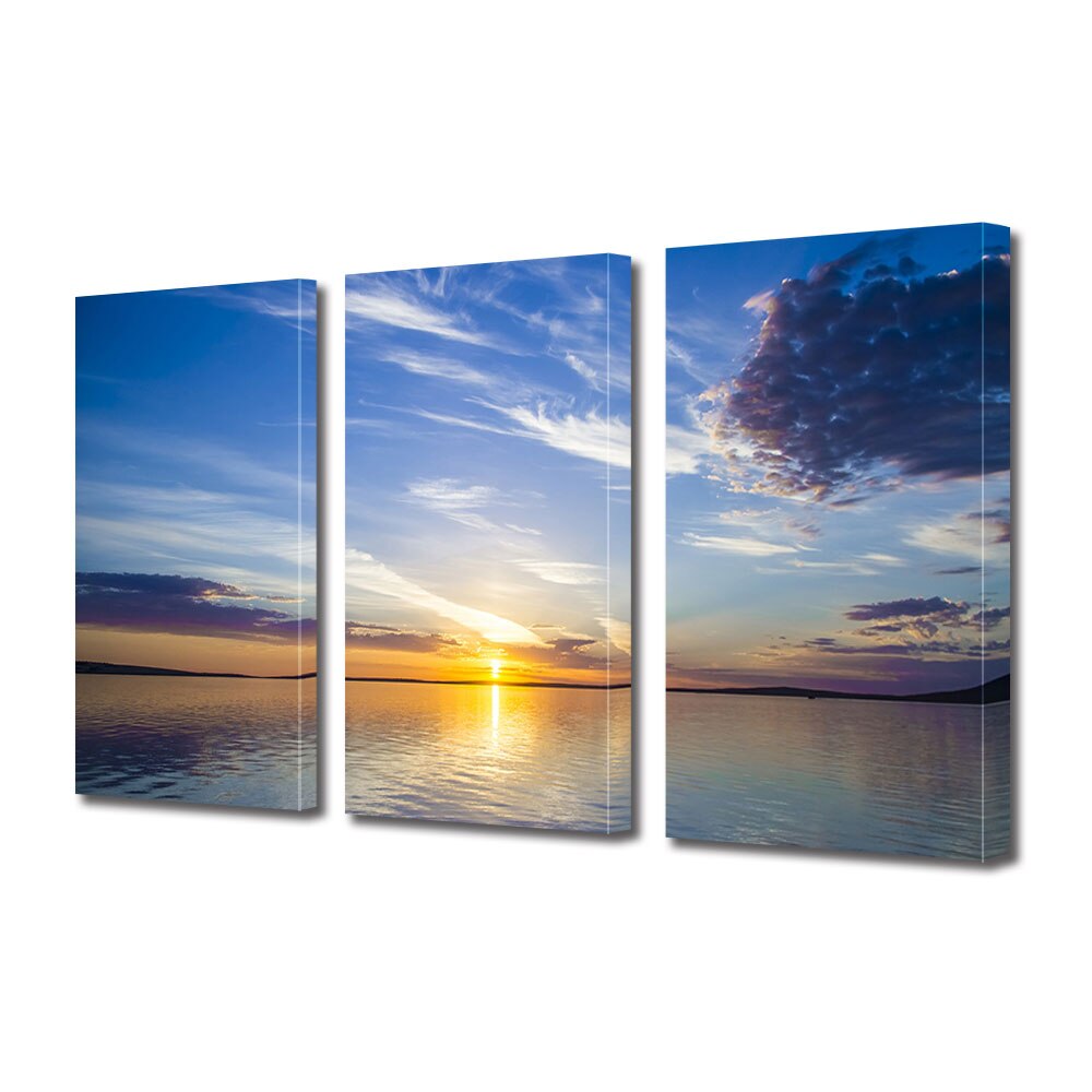 Set Tablouri Multicanvas 3 piese ArtDeco, Lumina blanda, Panza pe cadru de lemn, Decoratiuni Moderne pentru Casa, 3 x 70 x 100 cm