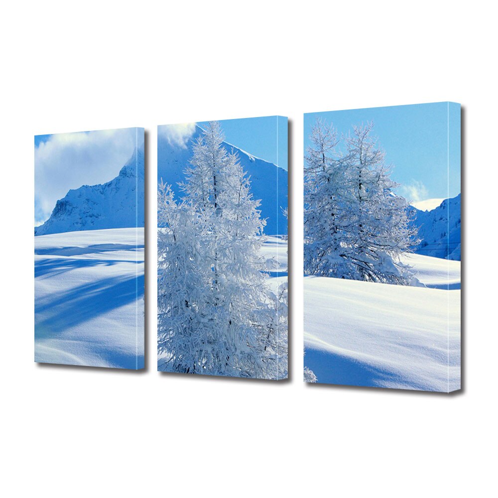 Set Tablouri Multicanvas 3 piese ArtDeco, Zapada la inaltime in lumina soarelui, Panza pe cadru de lemn, Decoratiuni Moderne pentru Casa, 3 x 70 x 100 cm