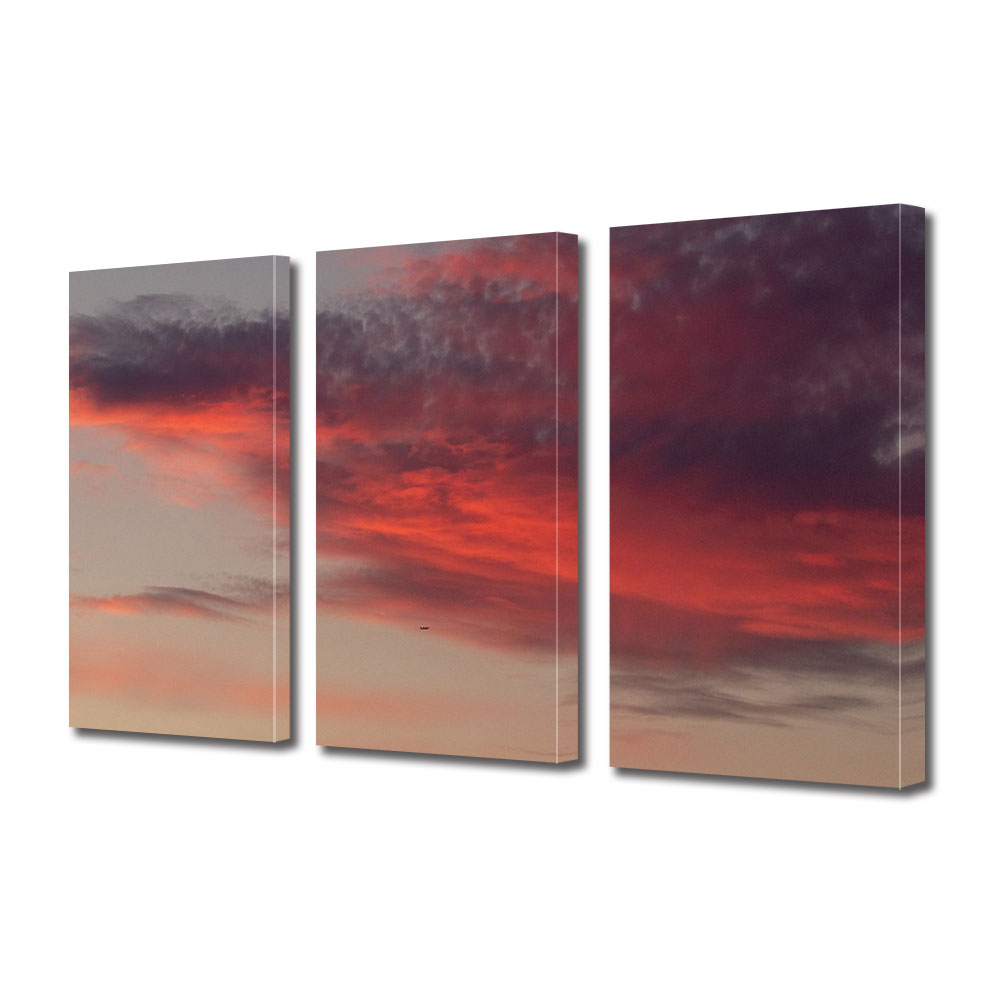 Set Tablouri Multicanvas 3 piese ArtDeco, Nori de foc, Panza pe cadru de lemn, Decoratiuni Moderne pentru Casa, 3 x 40 x 60 cm