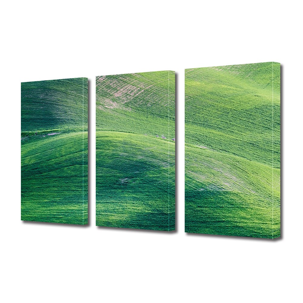 Set Tablouri Multicanvas 3 piese ArtDeco, Dealuri pictate, Panza pe cadru de lemn, Decoratiuni Moderne pentru Casa, 3 x 30 x 45 cm