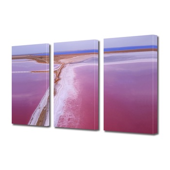 Set Tablouri Multicanvas 3 piese ArtDeco, Lac in nuante de roz si violet, Panza pe cadru de lemn, Decoratiuni Moderne pentru Casa, 3 x 70 x 100 cm Set Tablouri Multicanvas 3 piese ArtDeco, Lac in nuante de roz si violet, Panza pe cadru de lemn, Decoratiuni Moderne pentru Casa, 3 x 70 x 100 cm