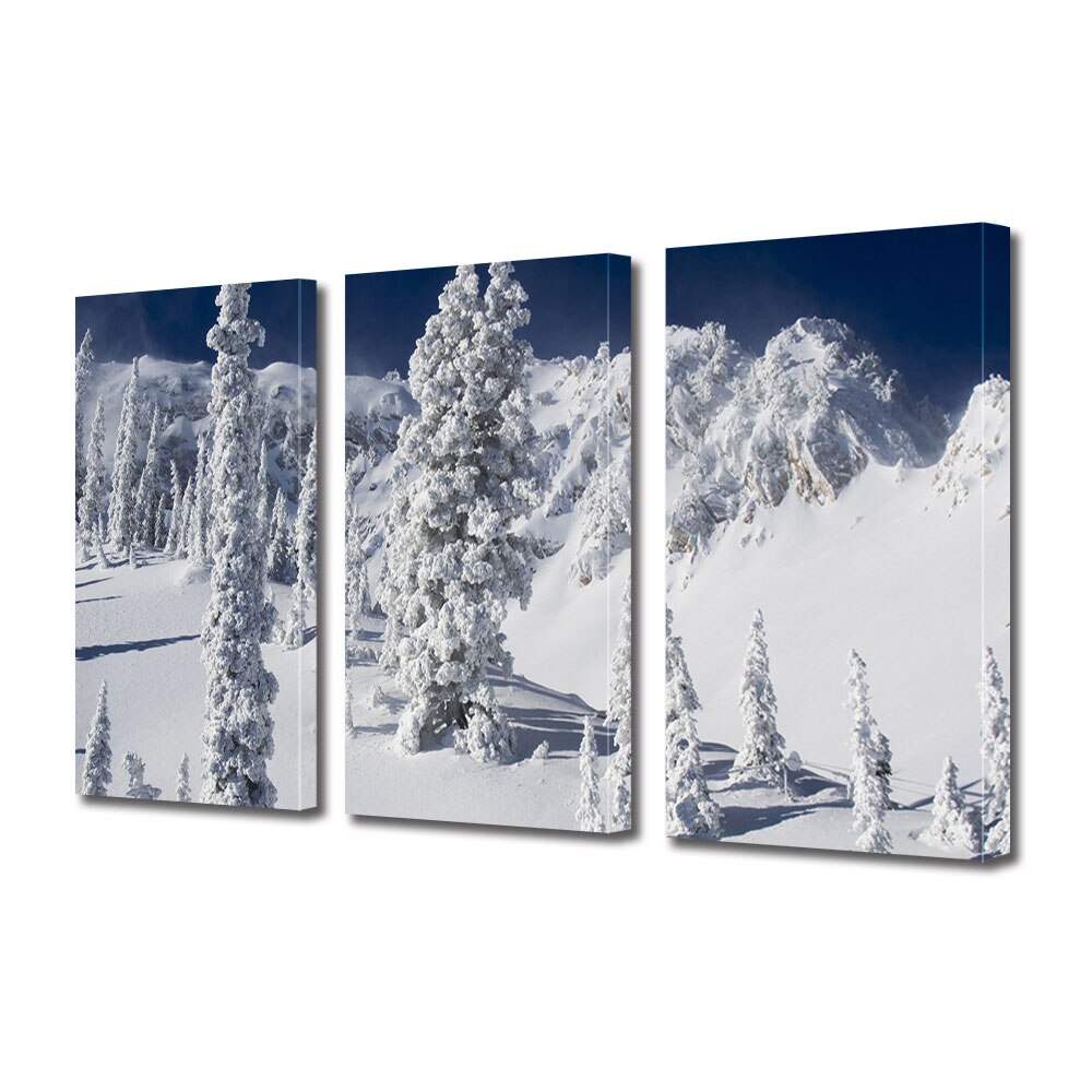 Set Tablouri Multicanvas 3 piese ArtDeco, Splendoare de iarna, Panza pe cadru de lemn, Decoratiuni Moderne pentru Casa, 3 x 70 x 100 cm