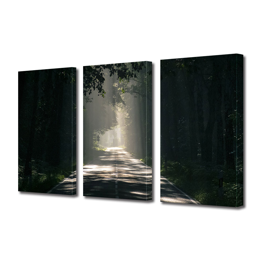 Set Tablouri Multicanvas 3 piese ArtDeco, Ploaie de lumina, Panza pe cadru de lemn, Decoratiuni Moderne pentru Casa, 3 x 70 x 100 cm