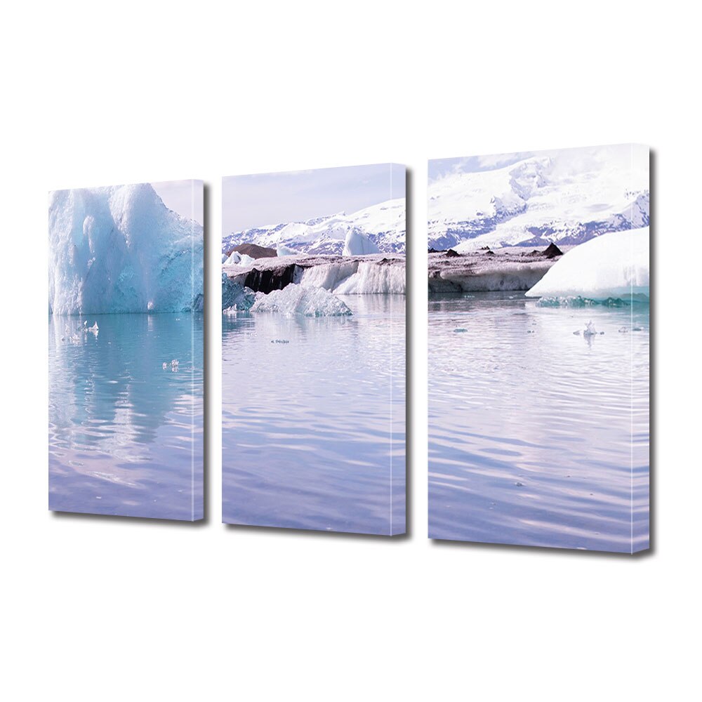 Set Tablouri Multicanvas 3 piese ArtDeco, Farmece de gheata, Panza pe cadru de lemn, Decoratiuni Moderne pentru Casa, 3 x 70 x 100 cm