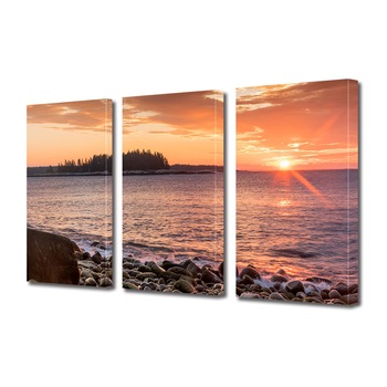 Set Tablouri Multicanvas 3 piese ArtDeco, Priveliste in culori calde, Panza pe cadru de lemn, Decoratiuni Moderne pentru Casa, 3 x 70 x 100 cm Set Tablouri Multicanvas 3 piese ArtDeco, Priveliste in culori calde, Panza pe cadru de lemn, Decoratiuni Moderne pentru Casa, 3 x 70 x 100 cm