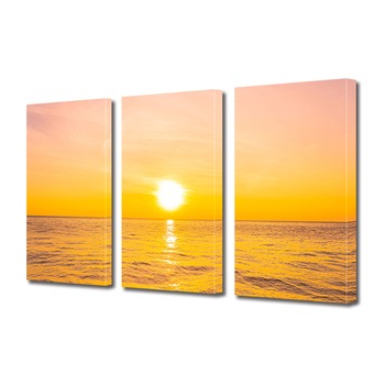 Set Tablouri Multicanvas 3 piese ArtDeco, Apus oranj, Panza pe cadru de lemn, Decoratiuni Moderne pentru Casa, 3 x 20 x 30 cm Set Tablouri Multicanvas 3 piese ArtDeco, Apus oranj, Panza pe cadru de lemn, Decoratiuni Moderne pentru Casa, 3 x 20 x 30 cm