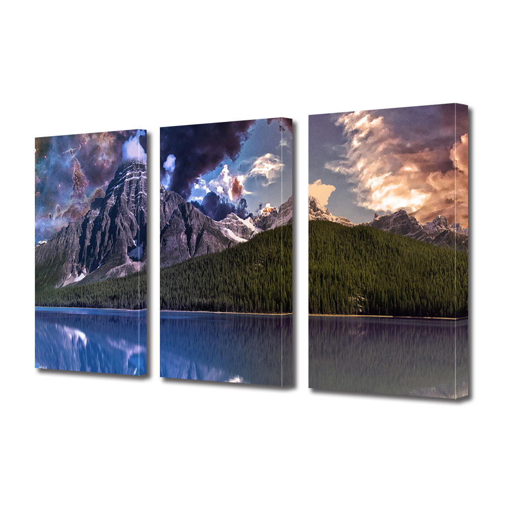 Set Tablouri Multicanvas 3 piese ArtDeco, Complexitatea vietii, Panza pe cadru de lemn, Decoratiuni Moderne pentru Casa, 3 x 70 x 100 cm