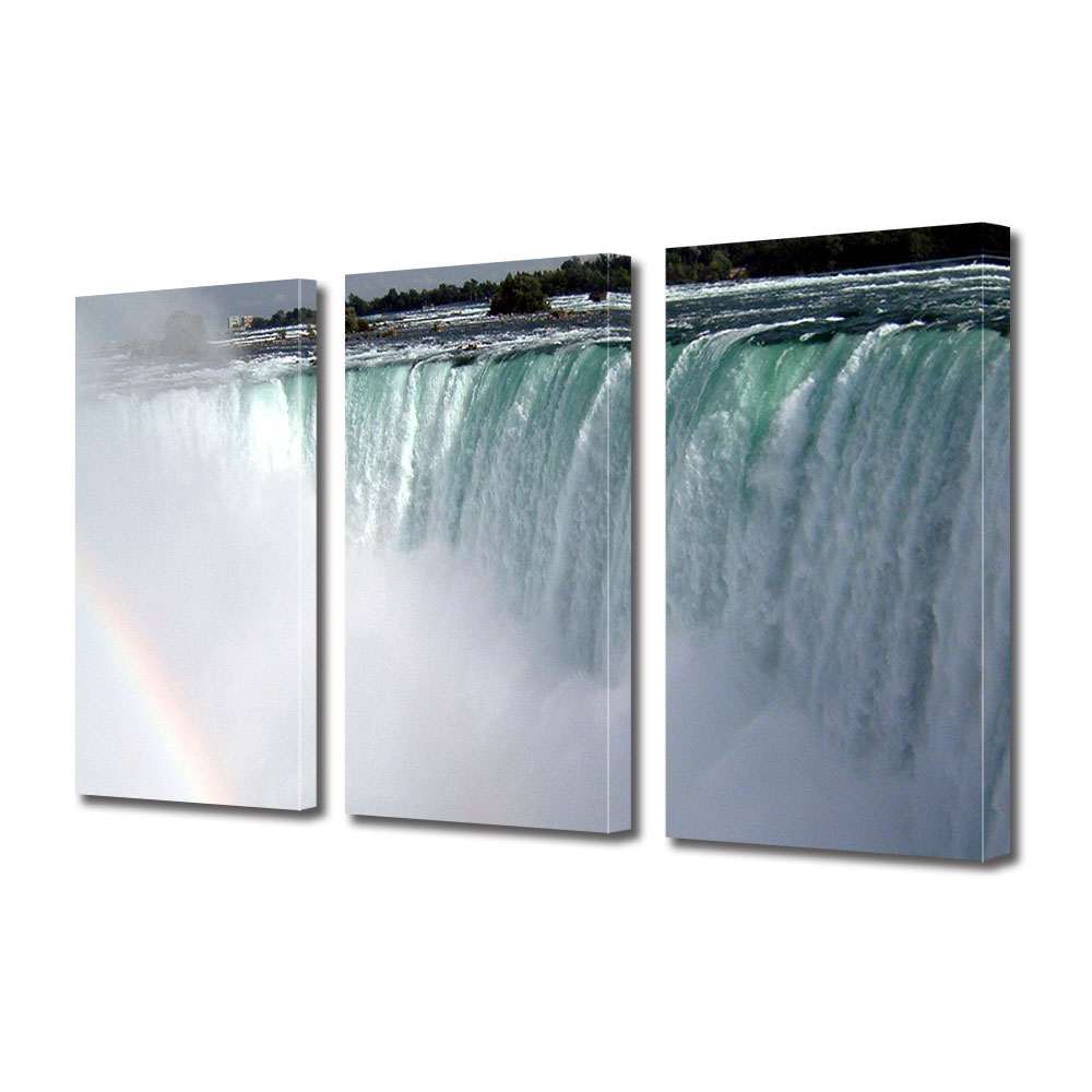 Set Tablouri Multicanvas 3 piese ArtDeco, Cascada Horseshoe, Panza pe cadru de lemn, Decoratiuni Moderne pentru Casa, 3 x 70 x 100 cm