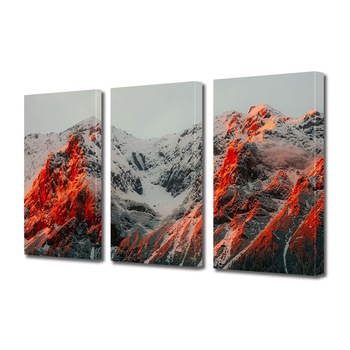 Set Tablouri Multicanvas ArtDeco, Stanci in lumina de foc, Panza pe cadru de lemn, Decoratiuni Moderne pentru Casa, 3 piese, 3 x 20 x 30 cm Set Tablouri Multicanvas ArtDeco, Stanci in lumina de foc, Panza pe cadru de lemn, Decoratiuni Moderne pentru Casa, 3 piese, 3 x 20 x 30 cm