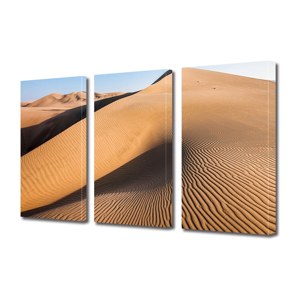 Set Tablouri Multicanvas 3 piese ArtDeco, Priveliste in desert, Panza pe cadru de lemn, Decoratiuni Moderne pentru Casa, 3 x 70 x 100 cm
