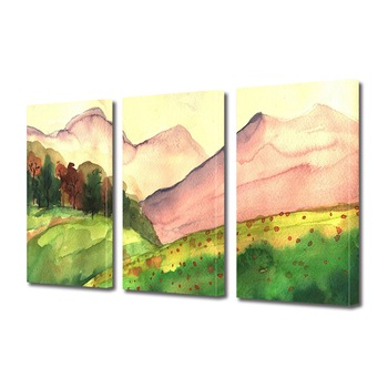 Set Tablouri Multicanvas ArtDeco, Dealuri si munti, Panza pe cadru de lemn, Decoratiuni Moderne pentru Casa, 3 piese, 3 x 30 x 45 cm Set Tablouri Multicanvas ArtDeco, Dealuri si munti, Panza pe cadru de lemn, Decoratiuni Moderne pentru Casa, 3 piese, 3 x 30 x 45 cm