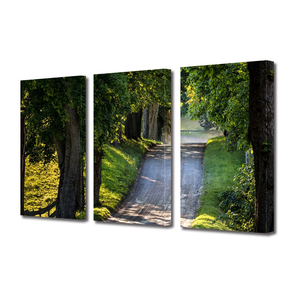 Set Tablouri Multicanvas 3 piese ArtDeco, Drum rural, Panza pe cadru de lemn, Decoratiuni Moderne pentru Casa, 3 x 70 x 100 cm